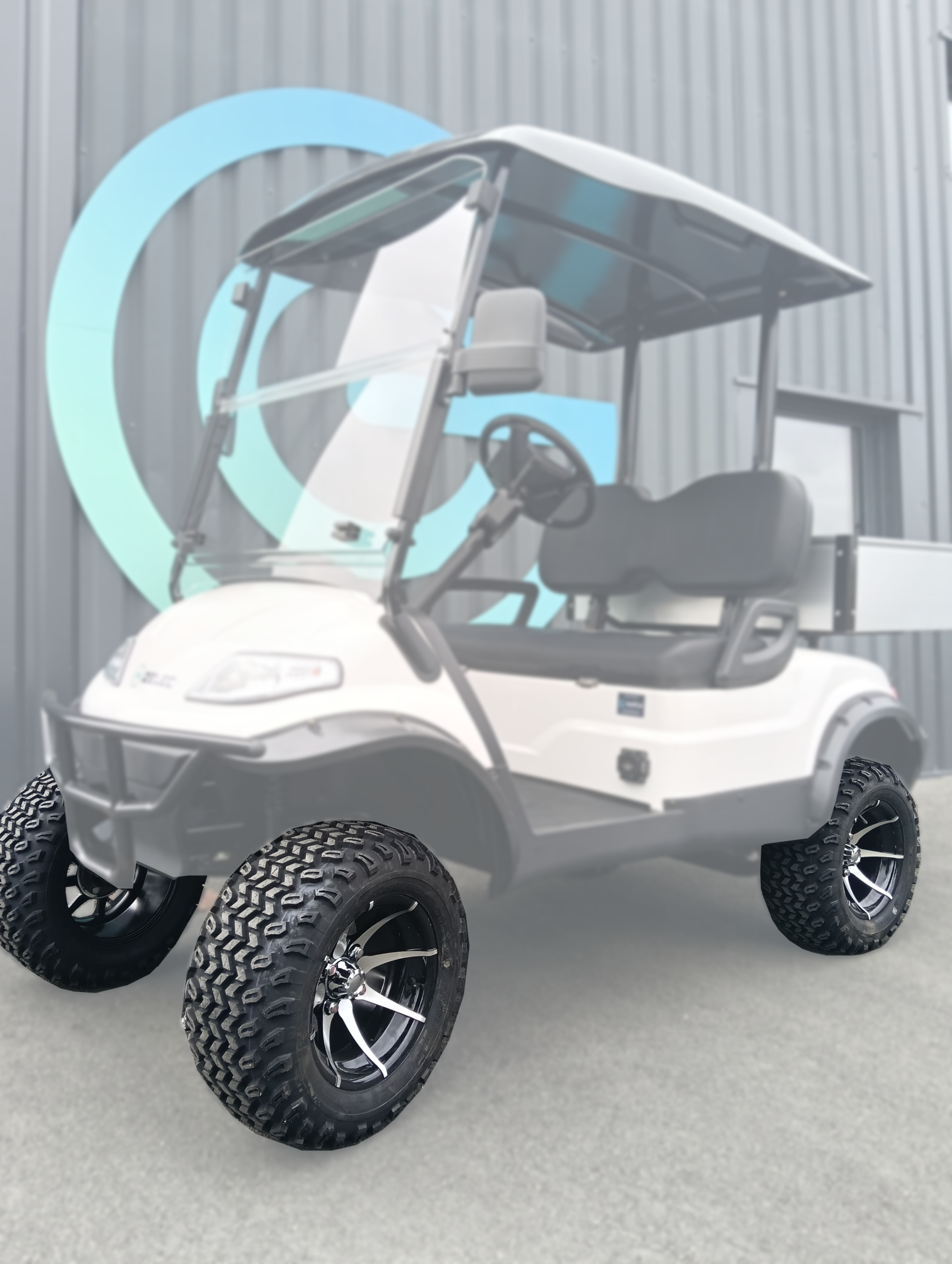 Pneus sur golfette surelevée B2+2