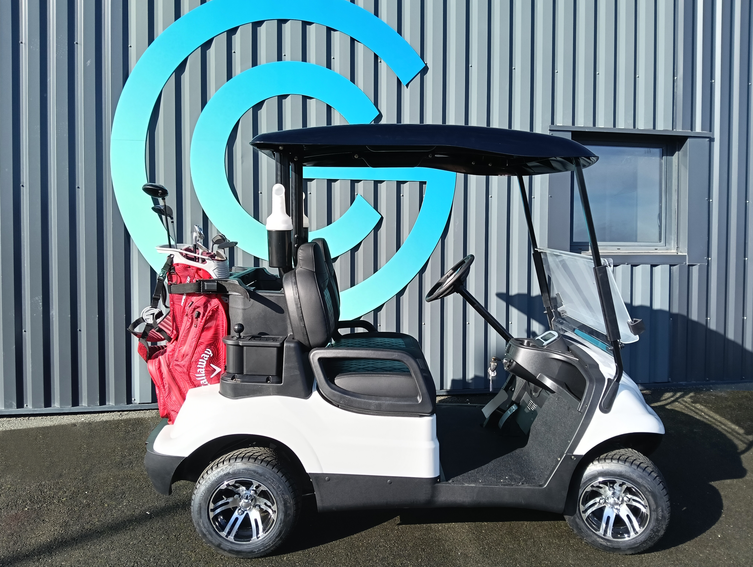 Voiturette de golf jantes alu, kit golf, pour 2 golfeurs