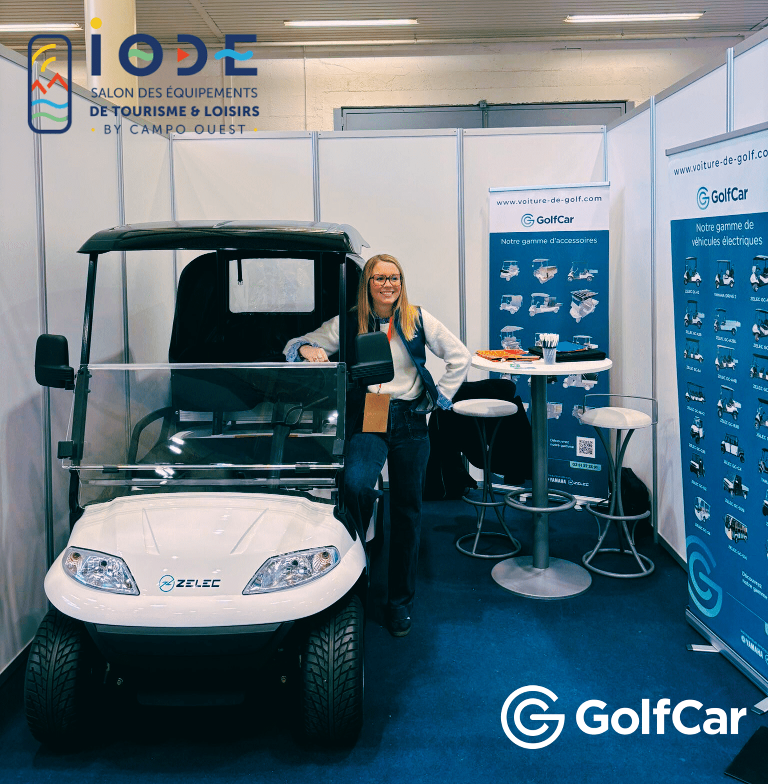 Salon Atlantica avec une golfette ZELEC
